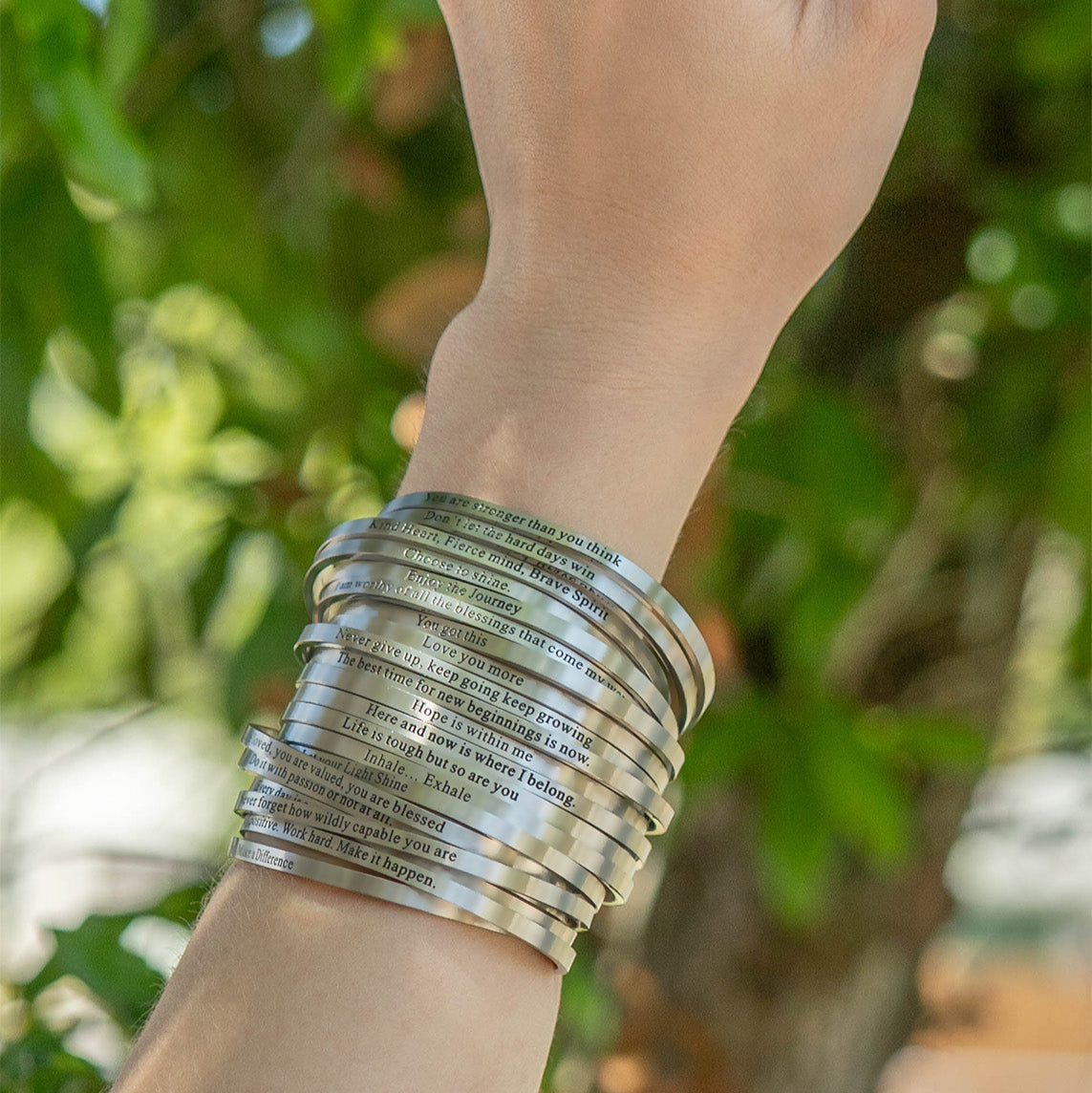 18K Gold PVD Now is where I belong Engraved Bracelet