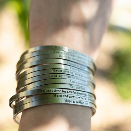 18K Gold PVD Stainless Steel Every day is Engraved Bracelet