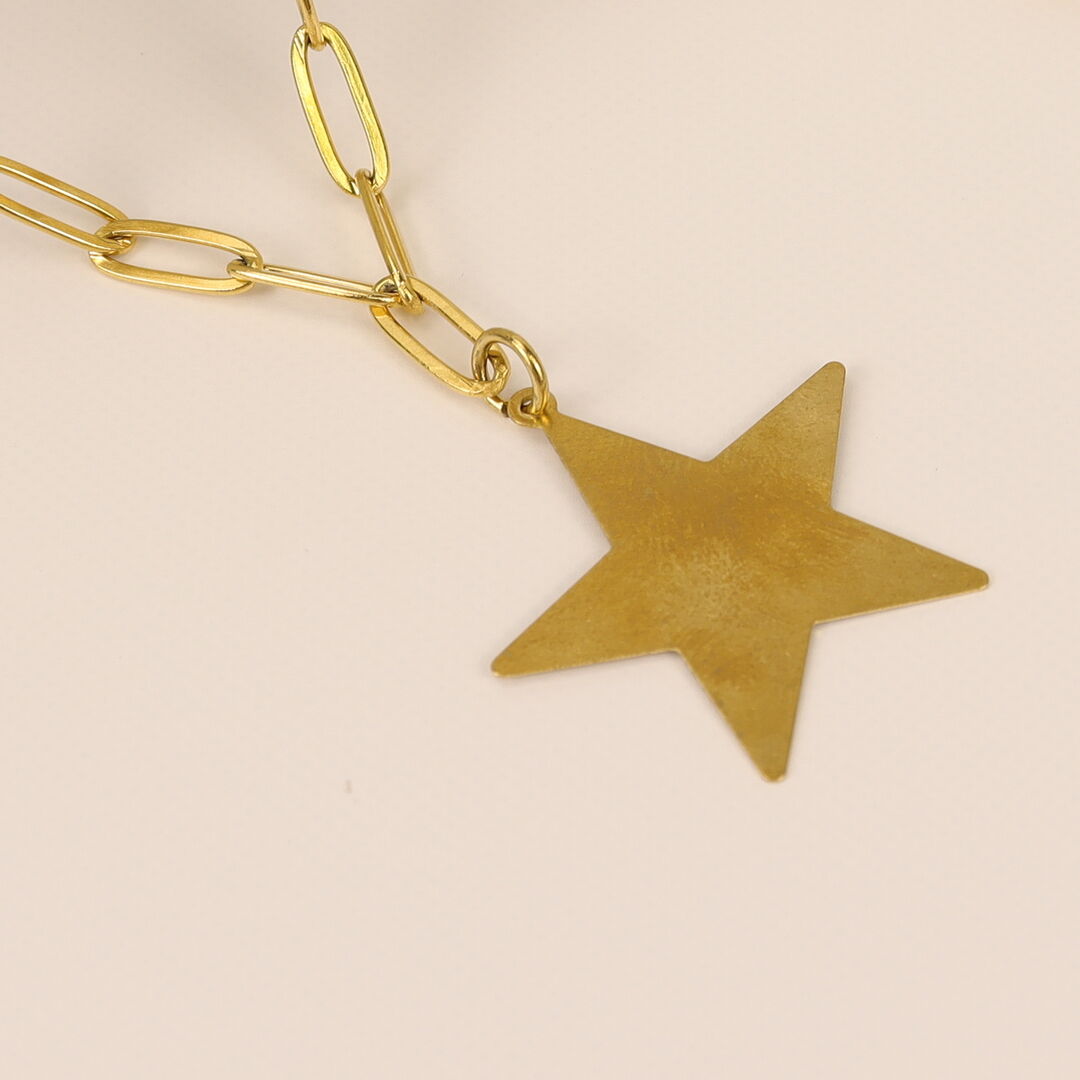Brass Blank Star Pendant With Hole