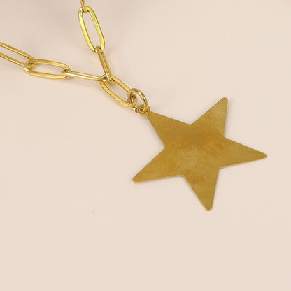 Brass Blank Star Pendant With Hole