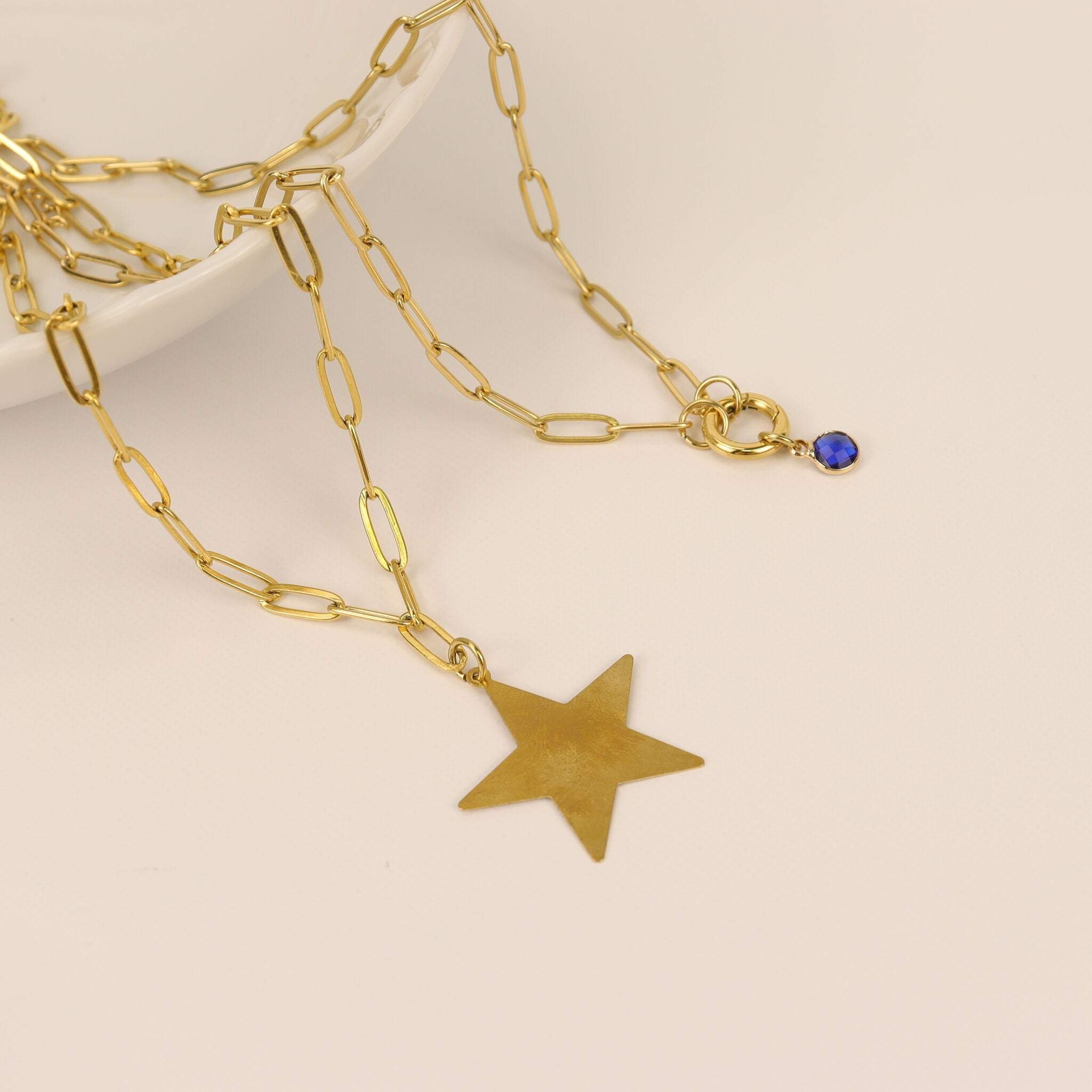 Brass Blank Star Pendant With Hole