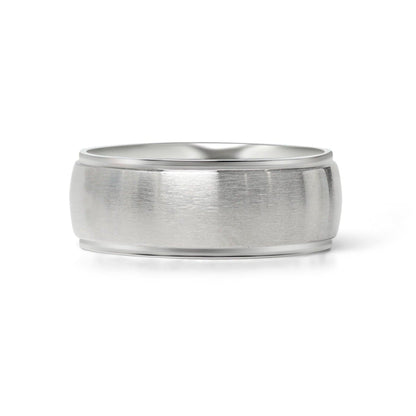 Stainless Steel Blank Ring Wide Brushed Center Polished Edge