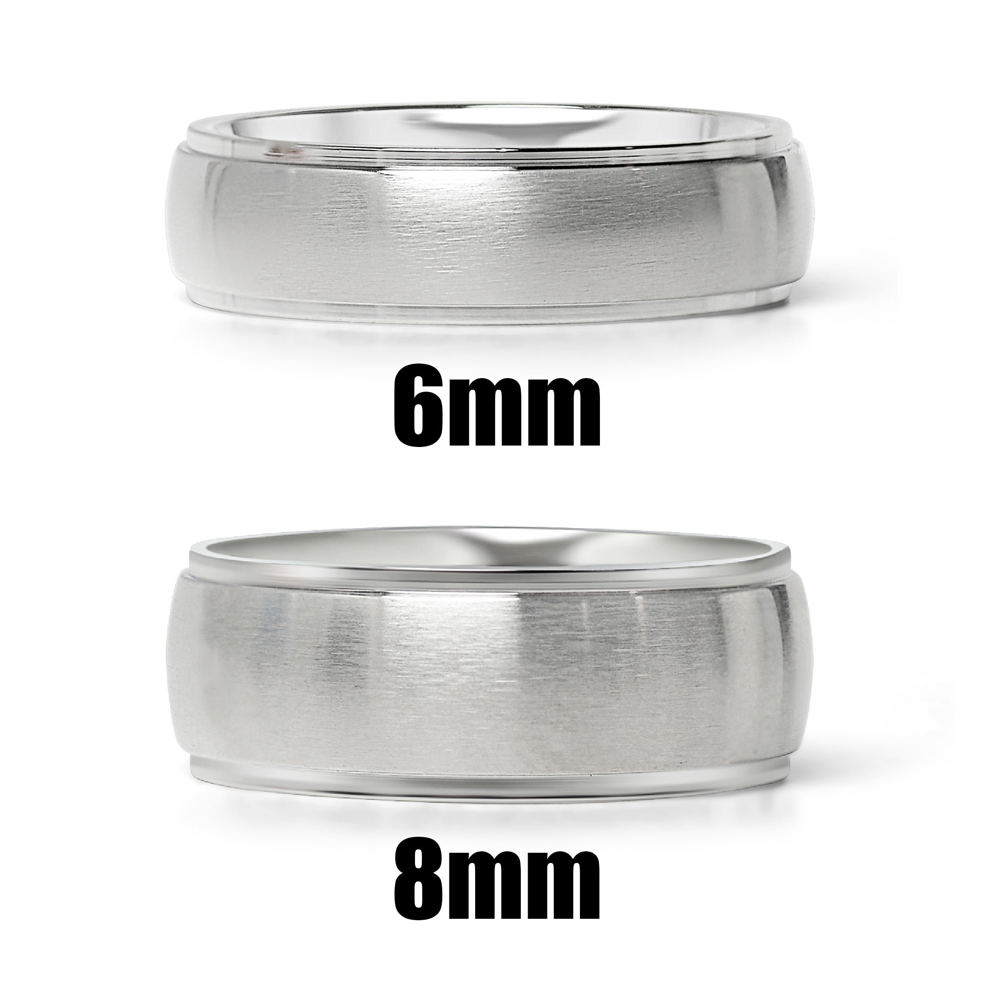 Stainless Steel Blank Ring Wide Brushed Center Polished Edge