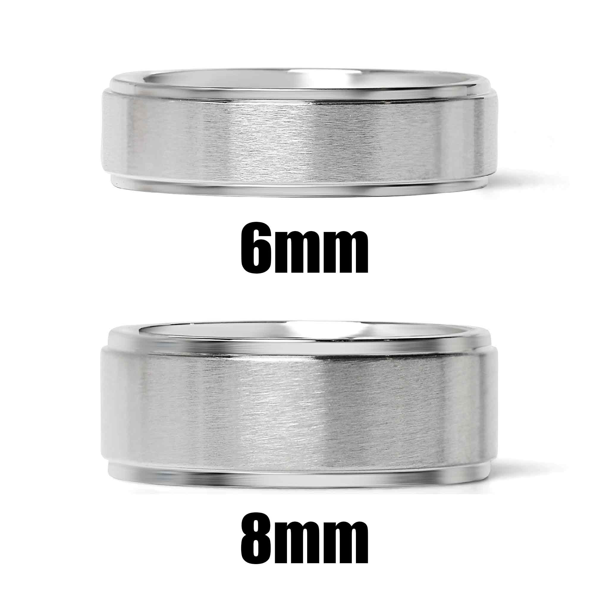 Stainless Steel Blank Ring Brushed Flat Center Polished Edge