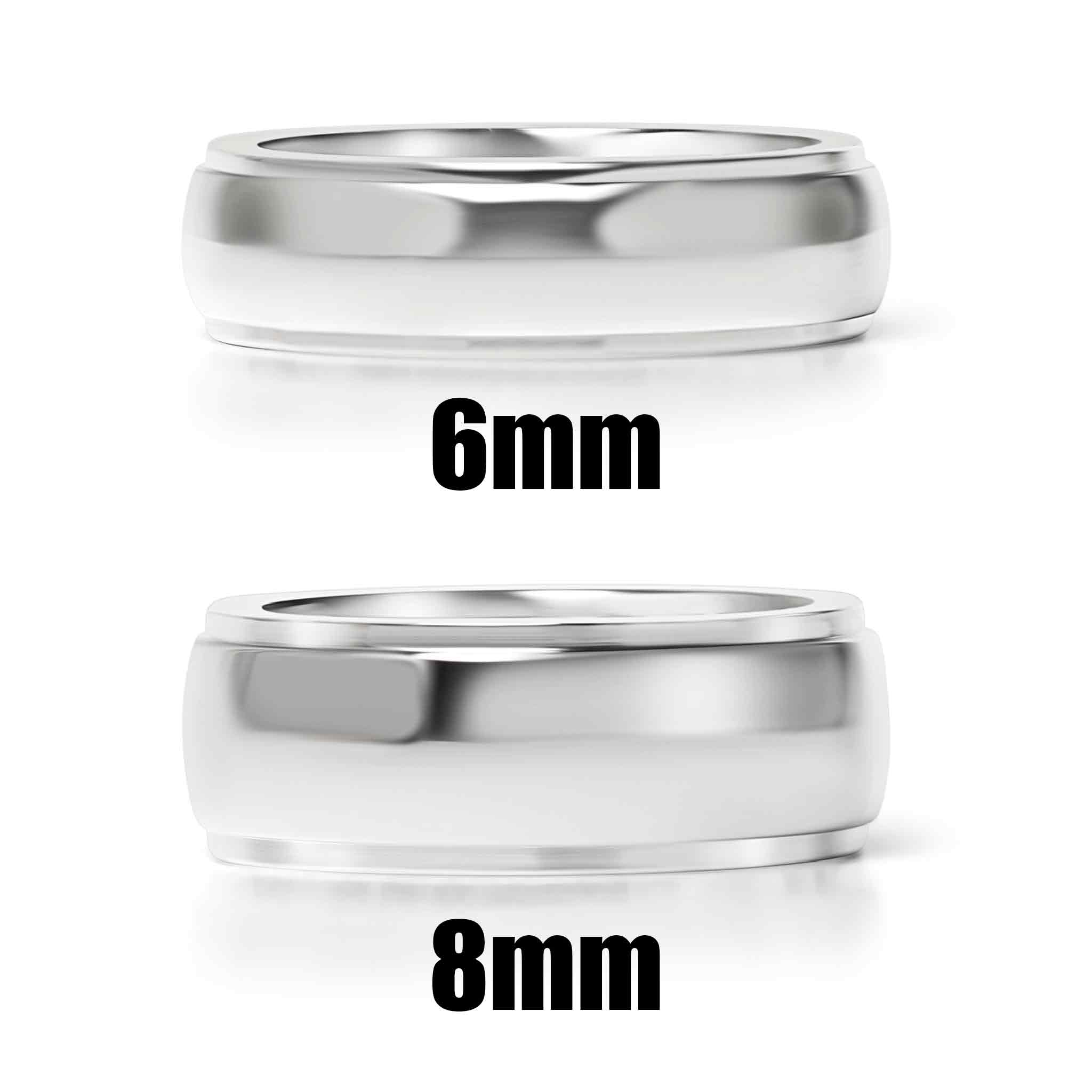 Stainless Steel Highly Polished Rounded Center with Edge Blank Ring