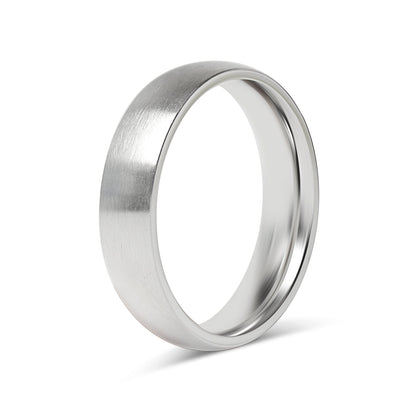 Stainless Steel Brushed Rounded Blank Ring