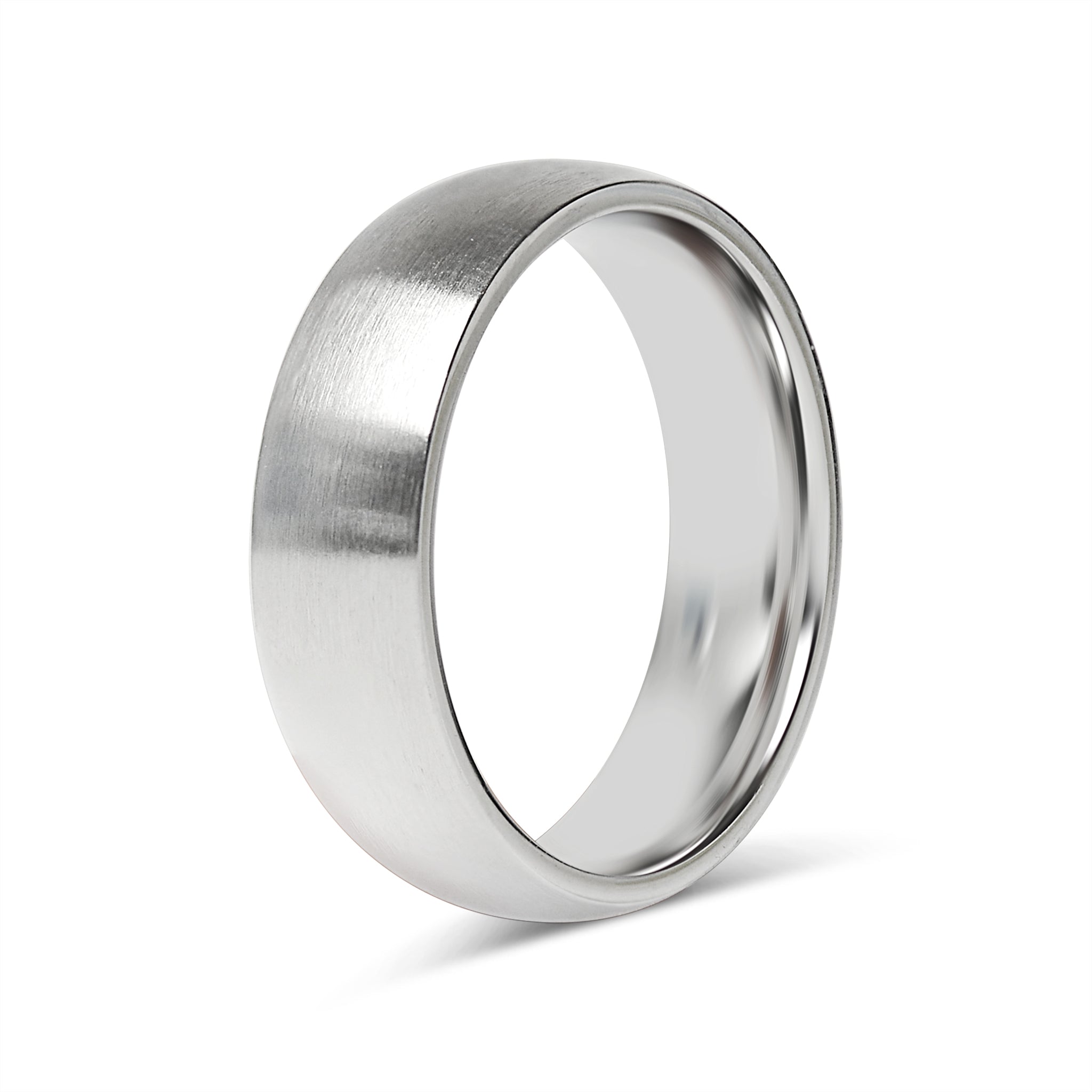 Stainless Steel Brushed Rounded Blank Ring