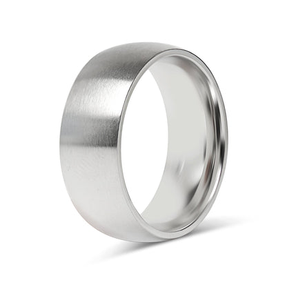 Stainless Steel Brushed Rounded Blank Ring