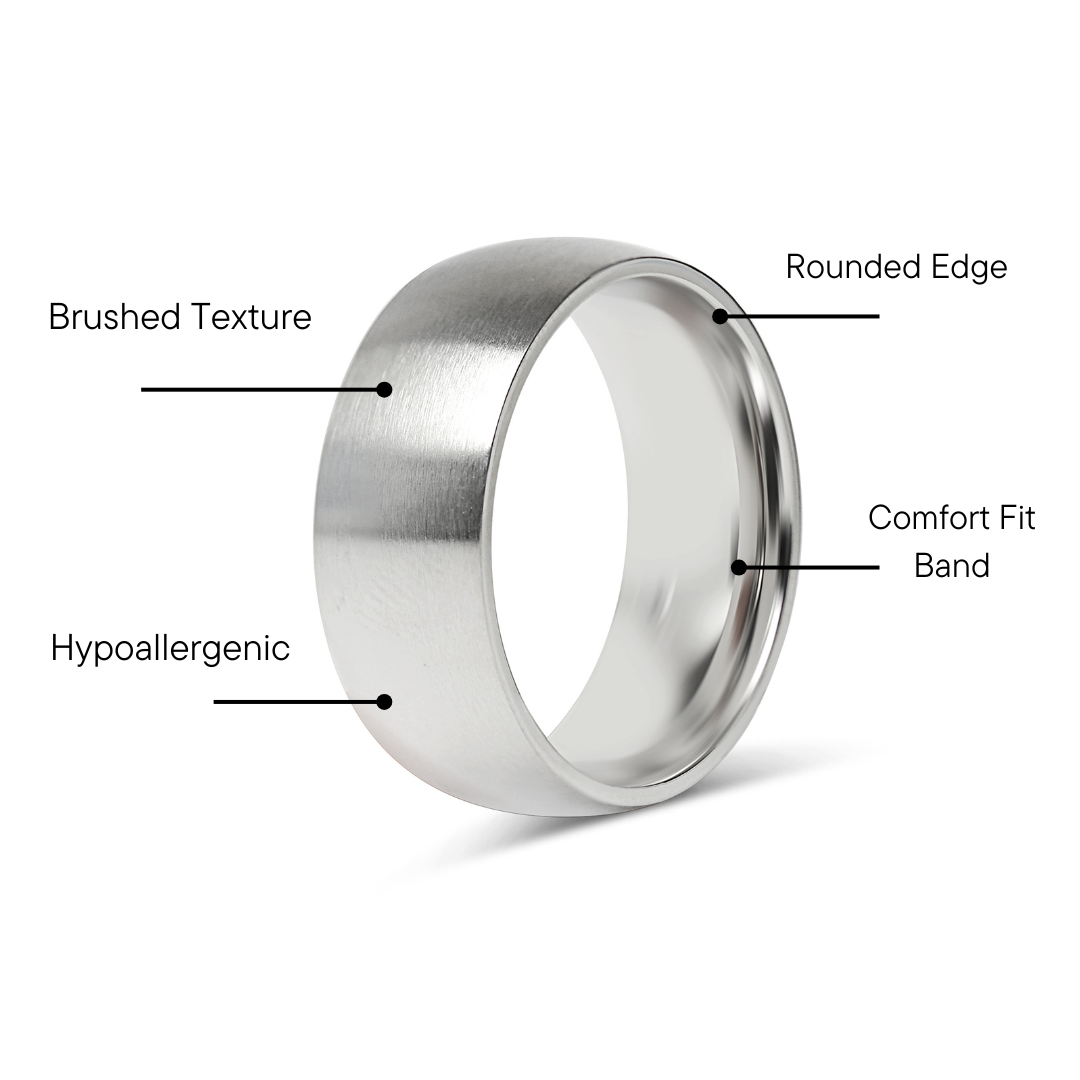 Stainless Steel Brushed Rounded Blank Ring