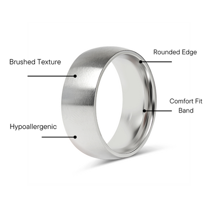 Stainless Steel Brushed Rounded Blank Ring