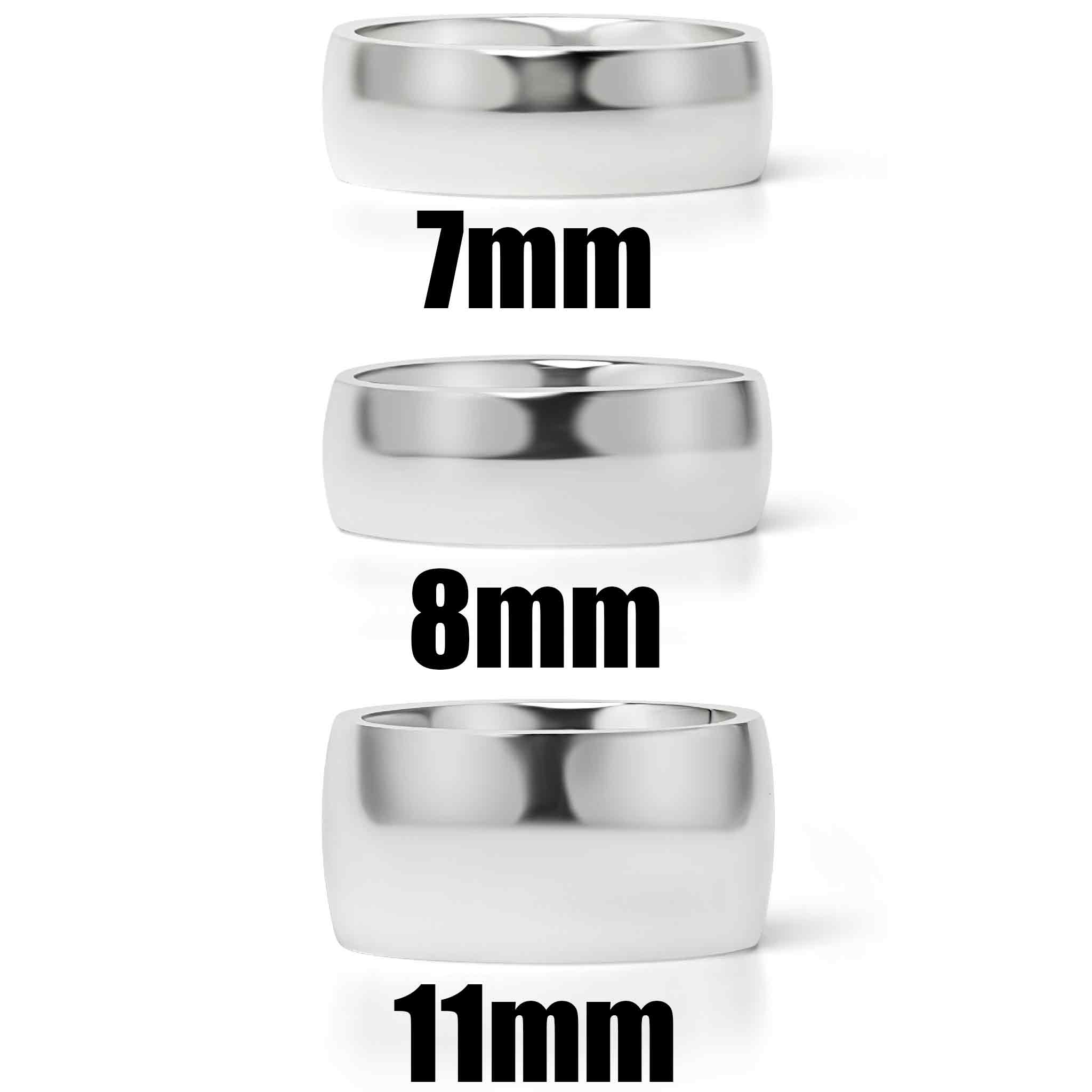 Highly Polished Stainless Steel Blank Ring 7mm - 11mm