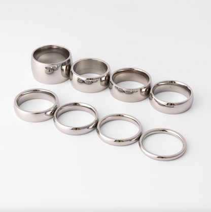 Highly Polished Rounded Stainless Steel Blank Ring 2mm - 6mm