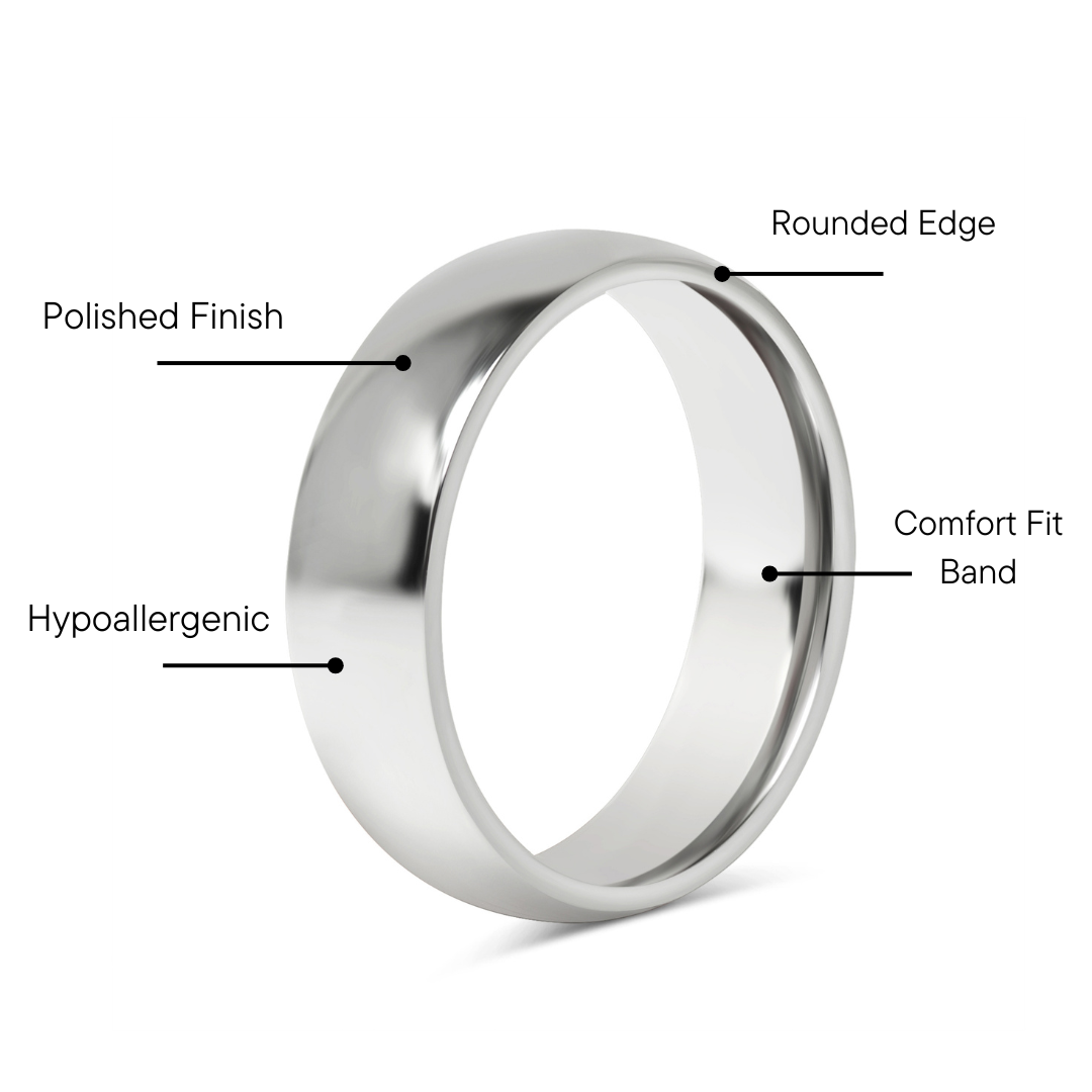 Highly Polished Stainless Steel Blank Ring 7mm - 11mm