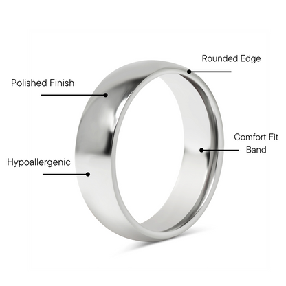 Highly Polished Stainless Steel Blank Ring 7mm - 11mm