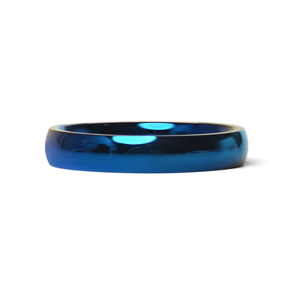 Stainless Steel Blue Blank Ring
