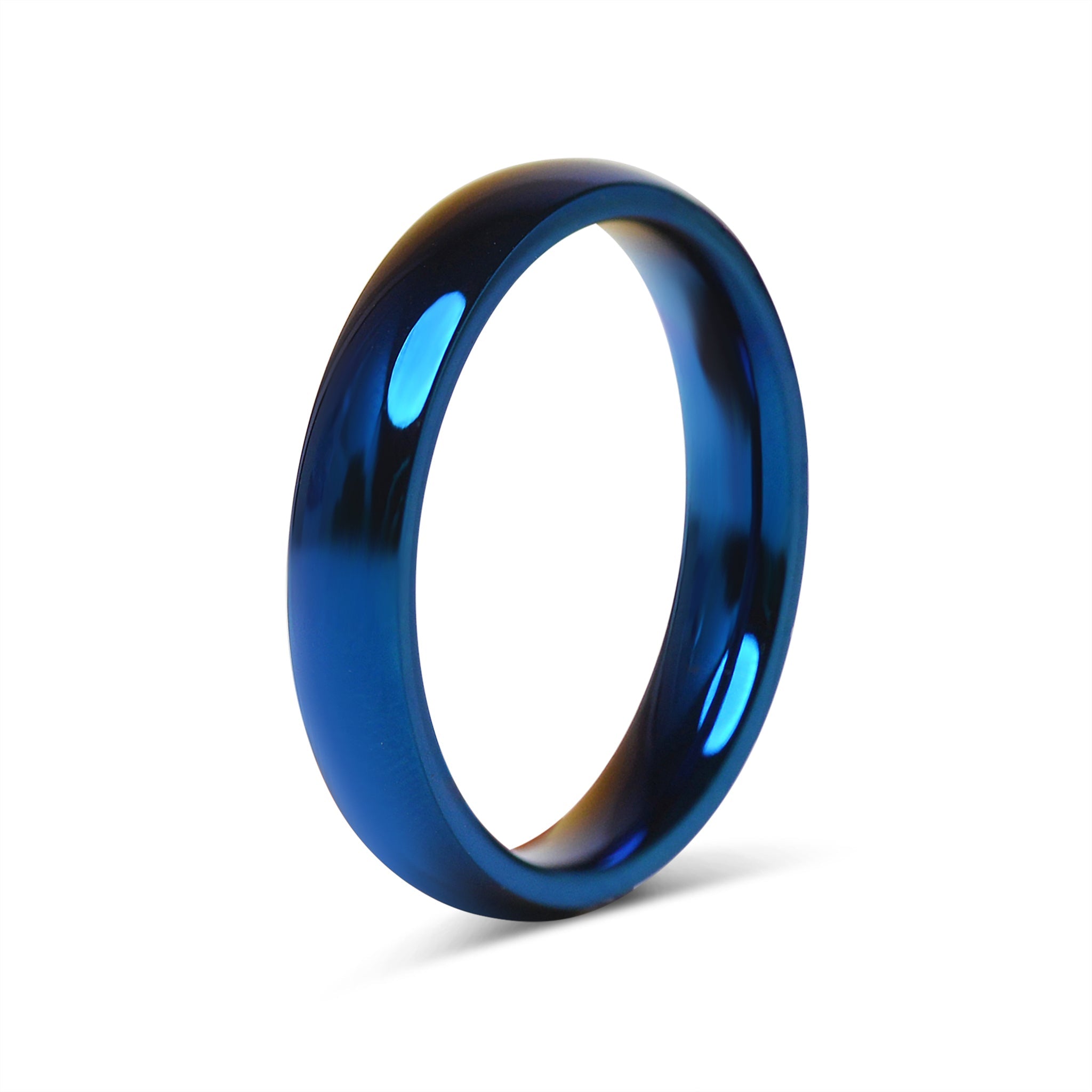 Stainless Steel Blue Blank Ring