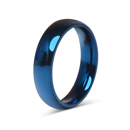 Stainless Steel Blue Blank Ring