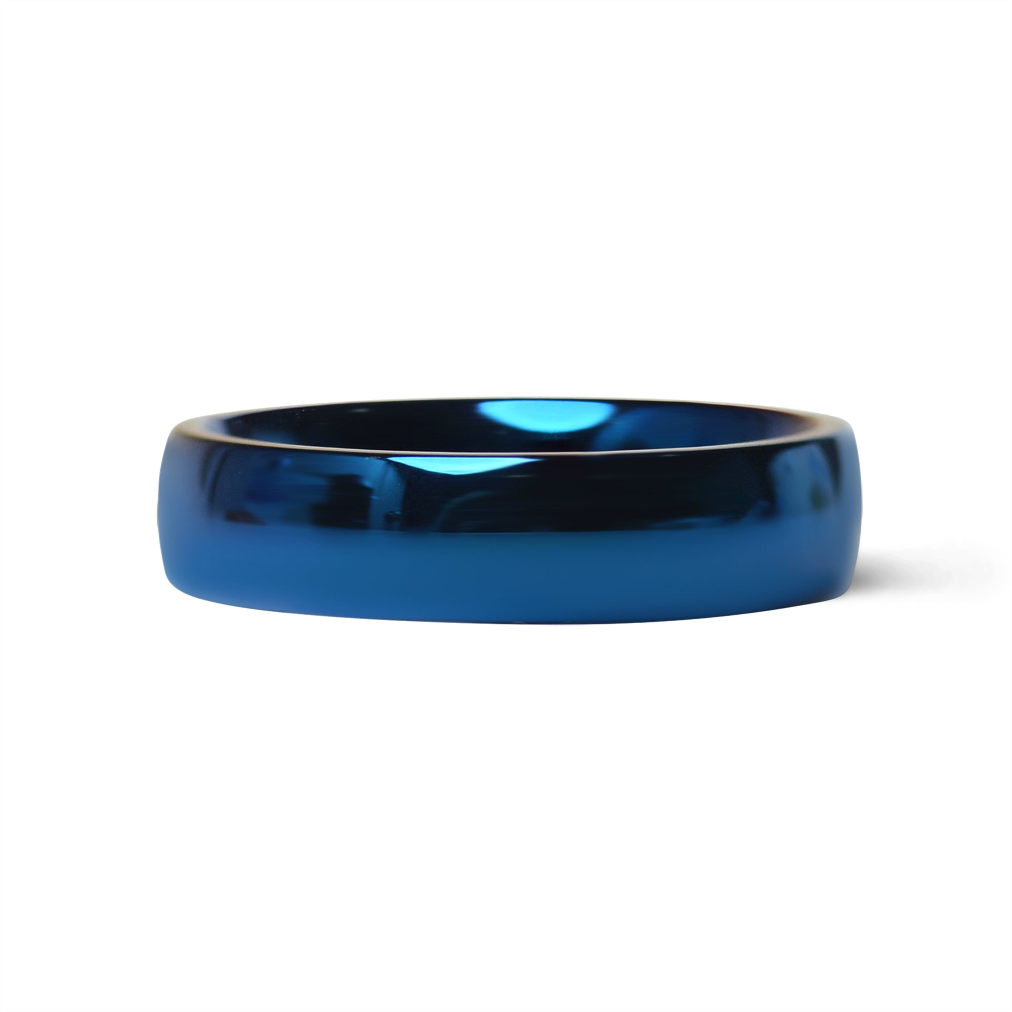 Stainless Steel Blue Blank Ring
