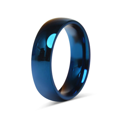 Stainless Steel Blue Blank Ring