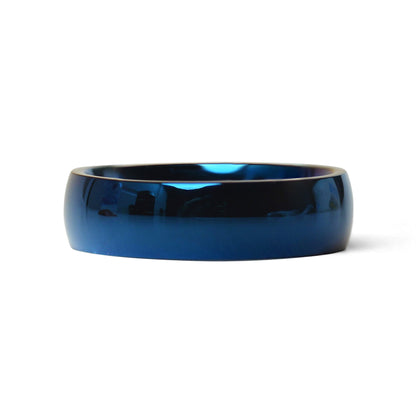 Stainless Steel Blue Blank Ring