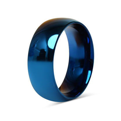Stainless Steel Blue Blank Ring