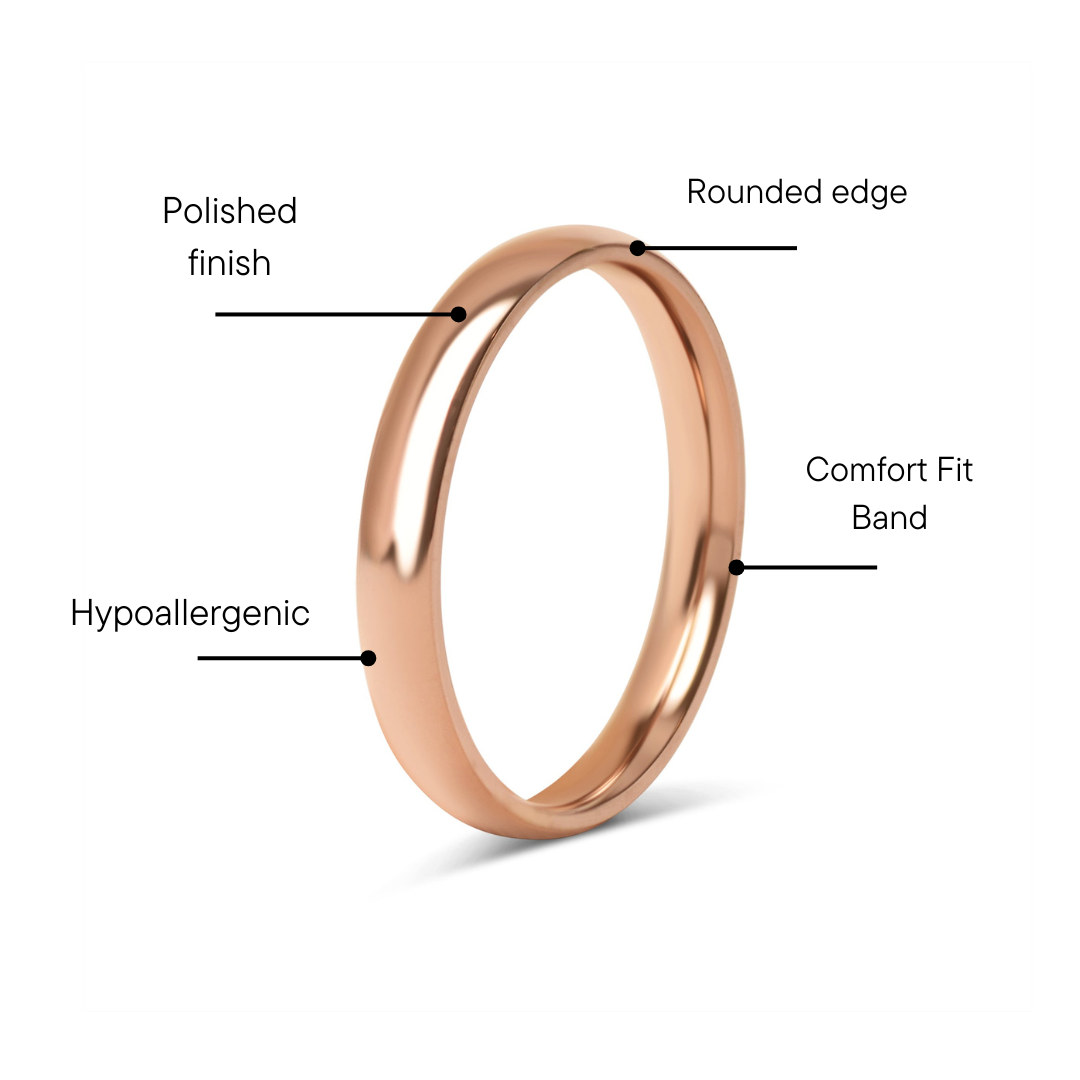 Chocolate Rounded Stainless Steel Blank Ring