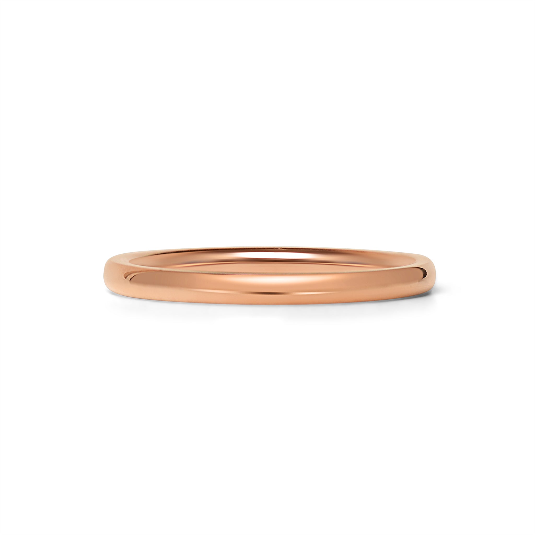 18K Rose Gold PVD Stainless Steel Rounded Blank Ring