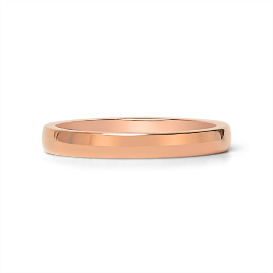 18K Rose Gold PVD Stainless Steel Rounded Blank Ring