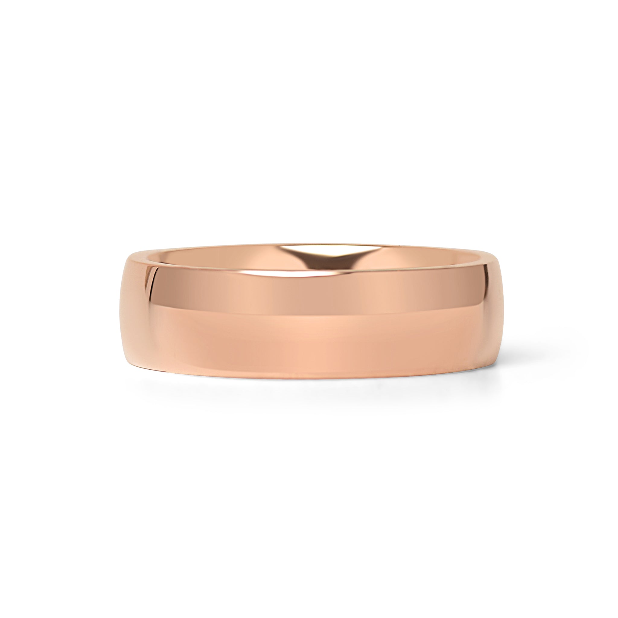 18K Rose Gold PVD Stainless Steel Rounded Blank Ring