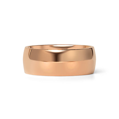 18K Rose Gold PVD Stainless Steel Rounded Blank Ring