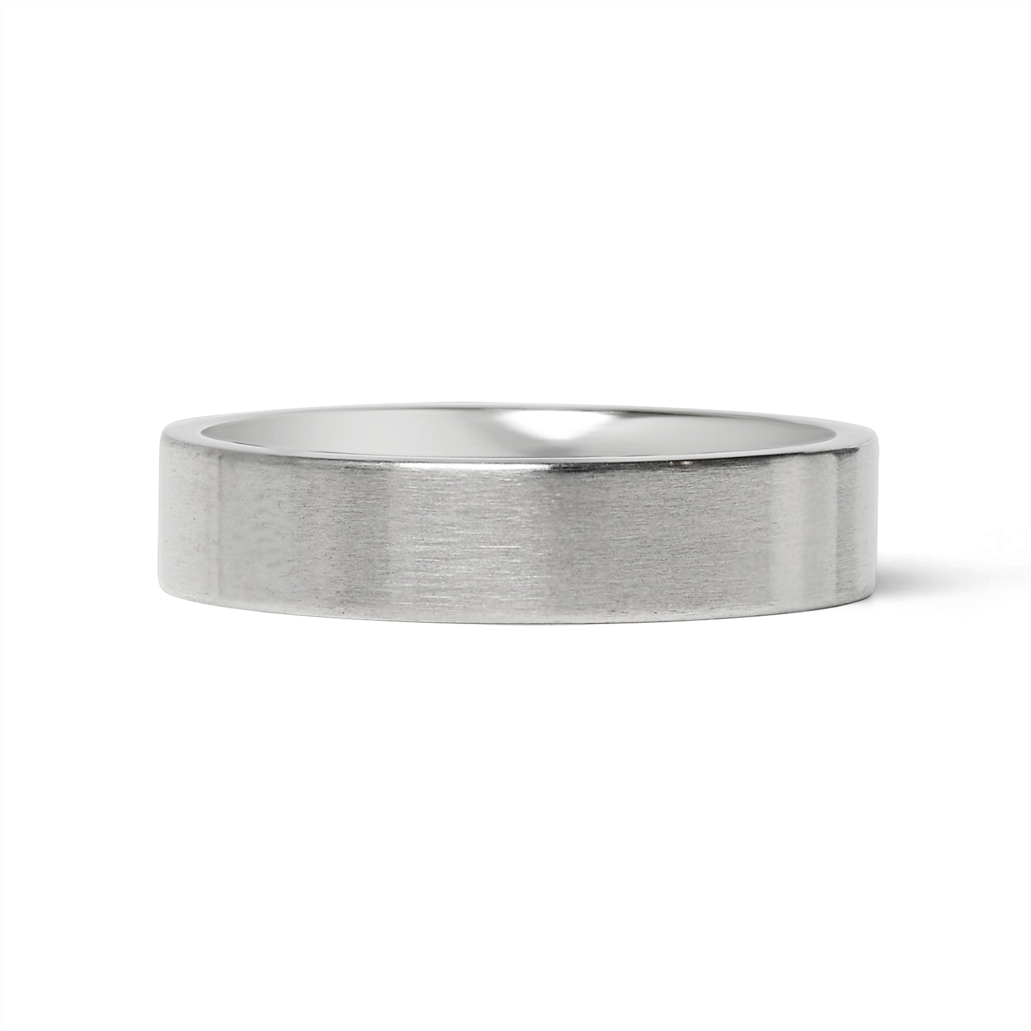 Stainless Steel Brushed Flat Edge Blank Ring
