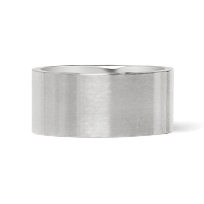 Stainless Steel Brushed Flat Edge Blank Ring