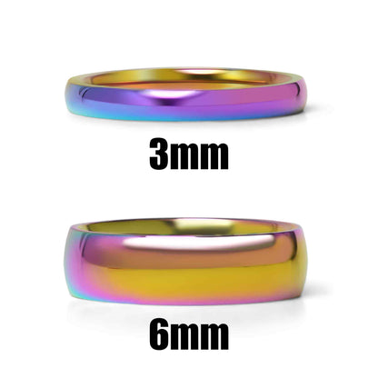 Rainbow Stainless Steel Blank Ring