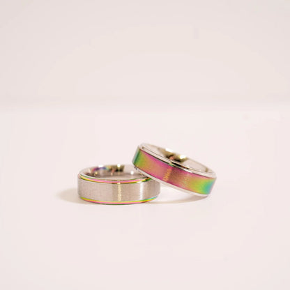Stainless Steel Rainbow Center Polished Edge Ring