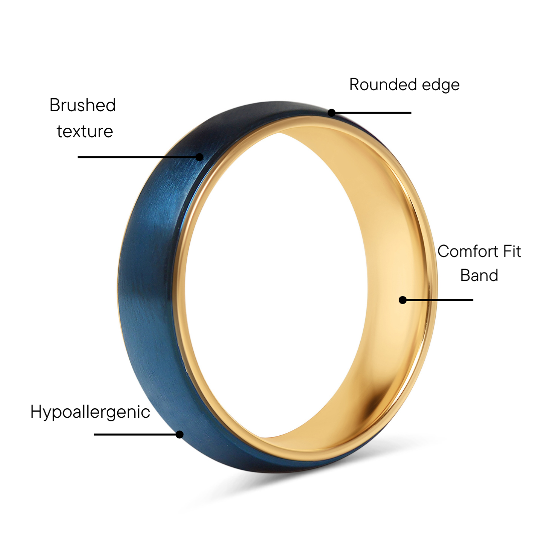 Blue Stainless Steel Gold PVD Coated Edge Ring