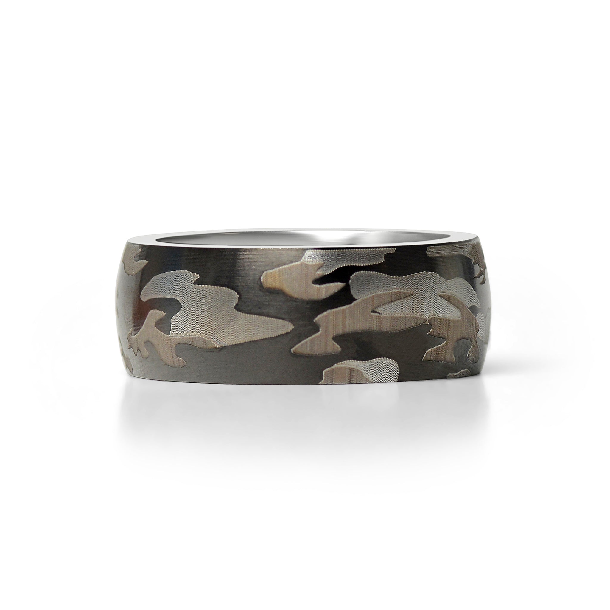 Stainless Steel Camouflage Blank Ring