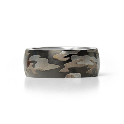 Stainless Steel Camouflage Blank Ring