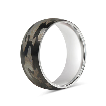 Stainless Steel Camouflage Blank Ring