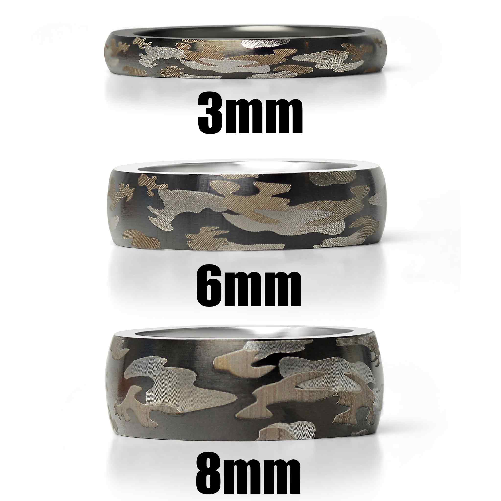Stainless Steel Camouflage Blank Ring