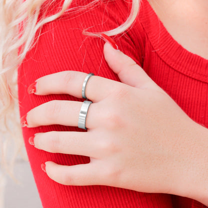Stainless Steel Polished Flat Blank Ring