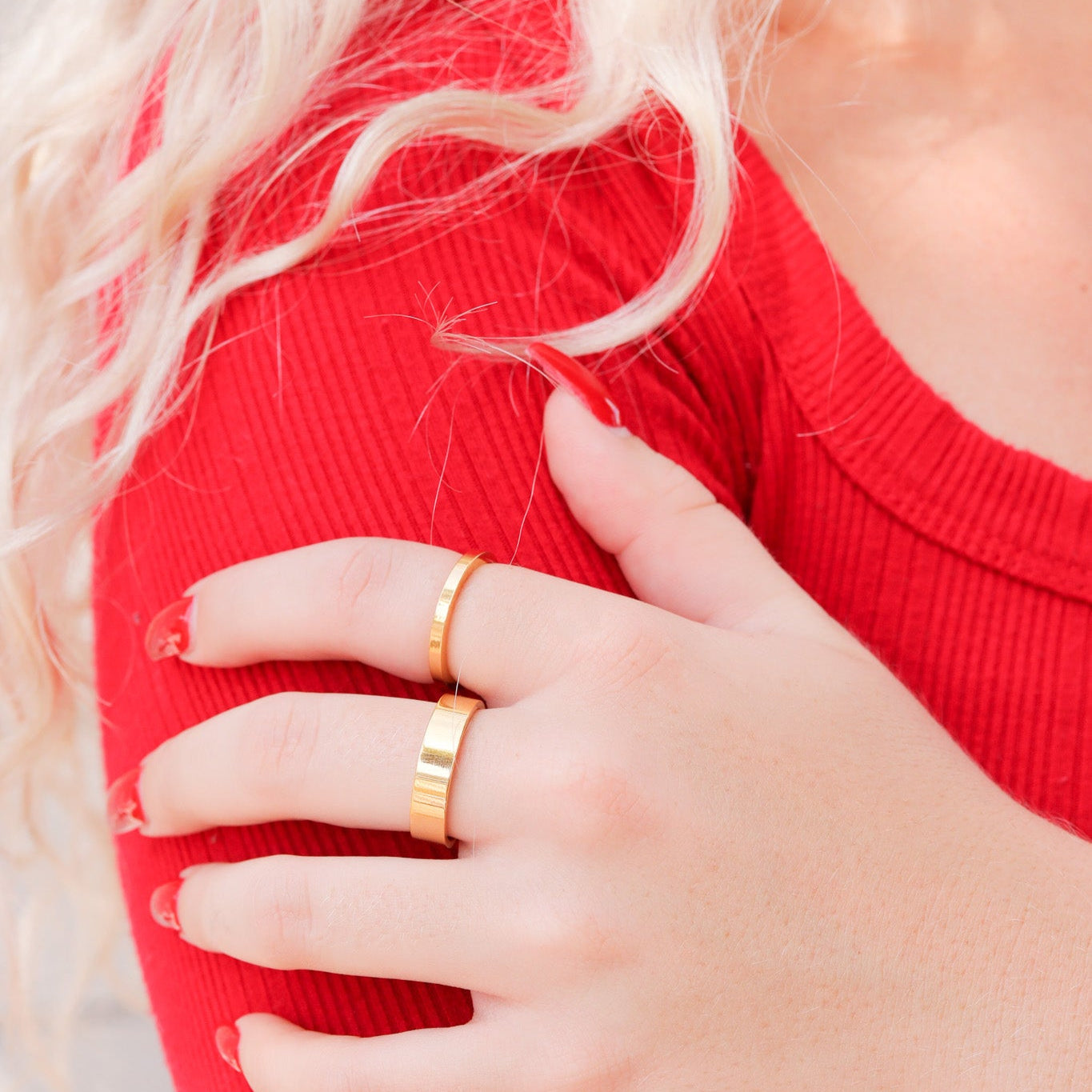 18K Gold PVD Stainless Steel Flat Blank Ring