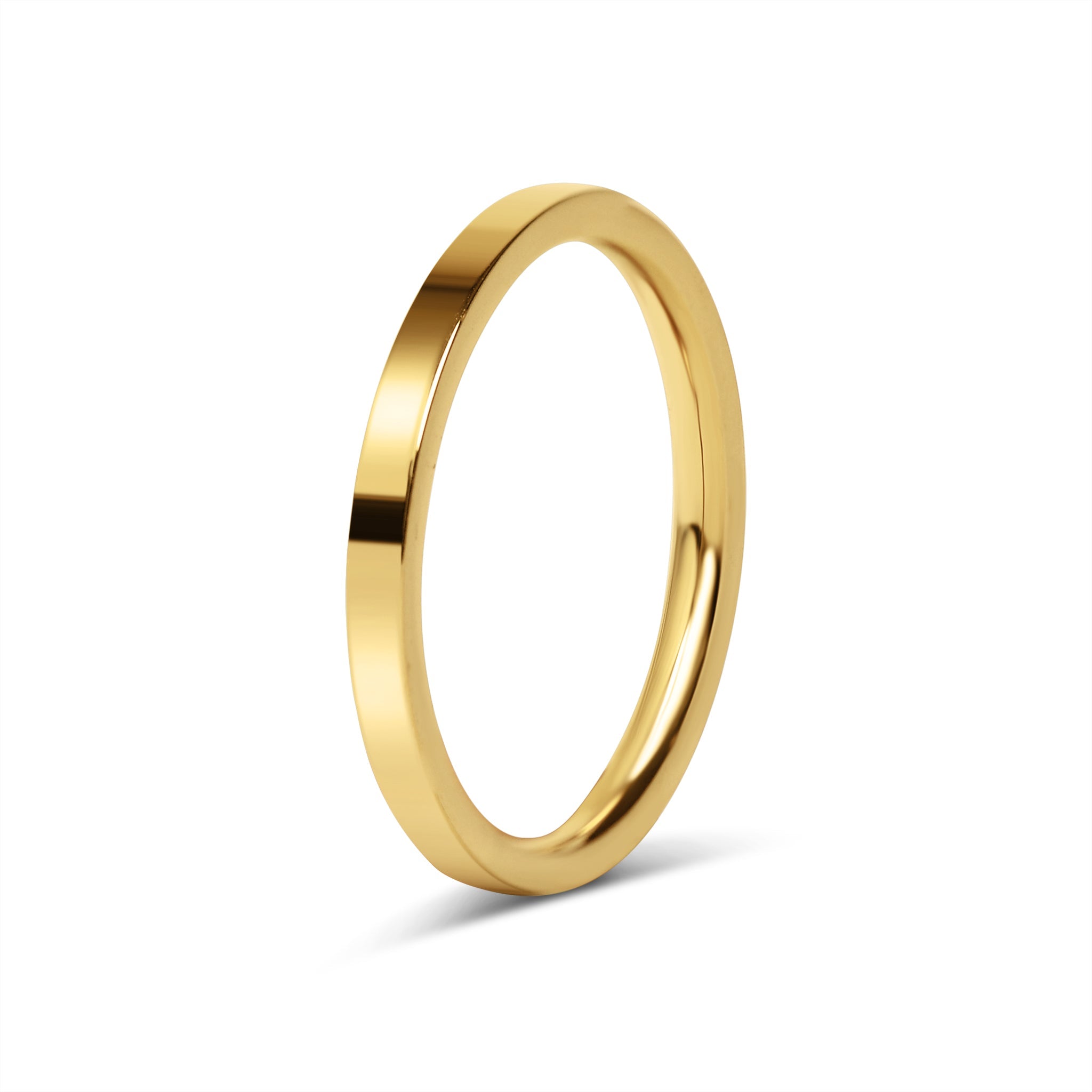 18K Gold PVD Stainless Steel Flat Blank Ring