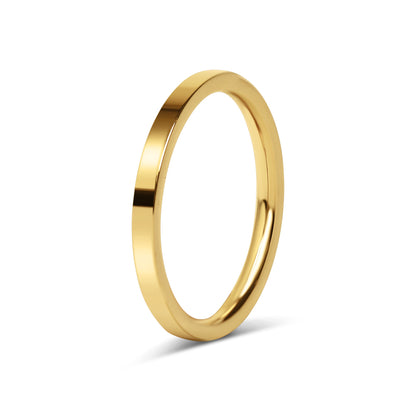 18K Gold PVD Stainless Steel Flat Blank Ring