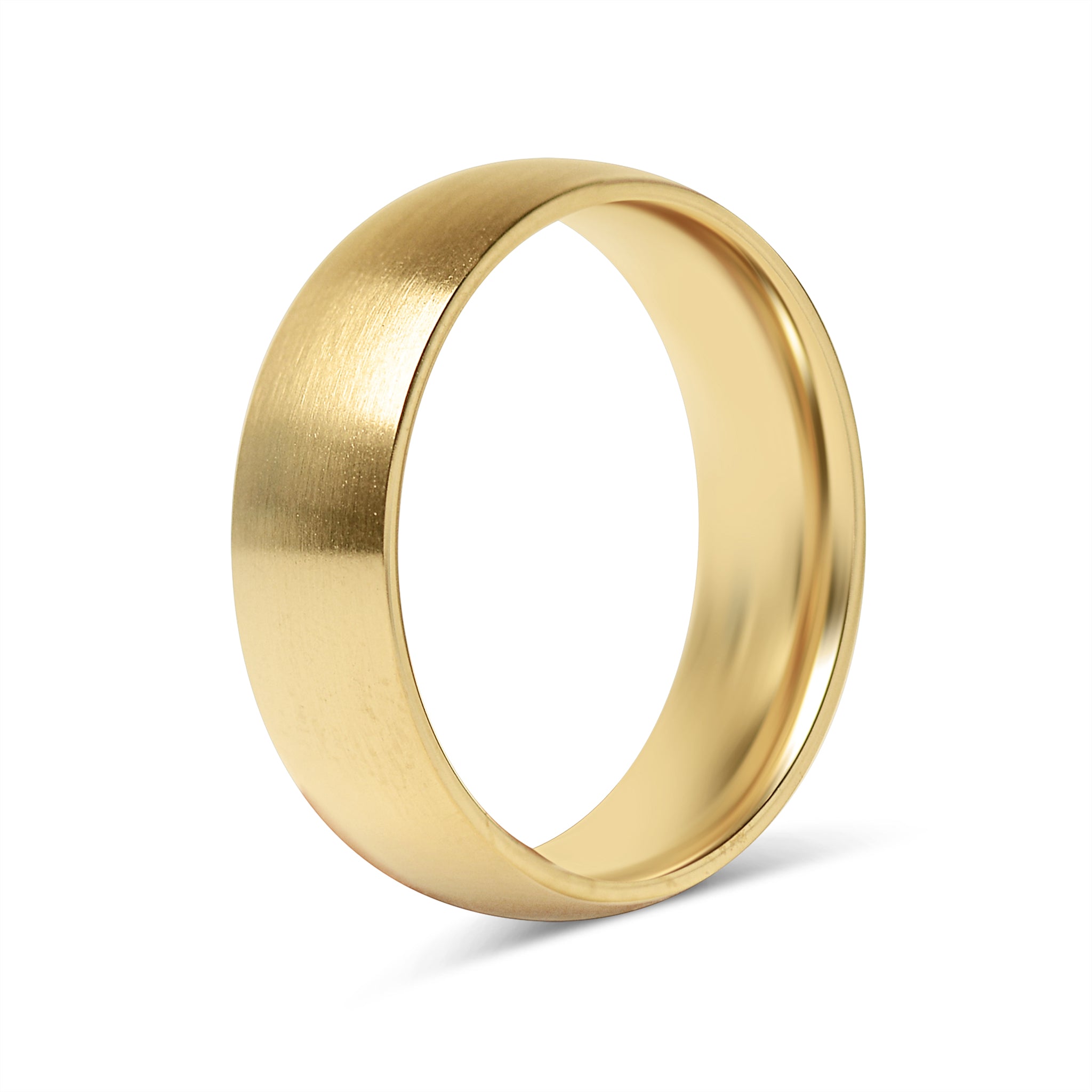 18K Gold PVD Stainless Steel Brushed Matte Blank Ring