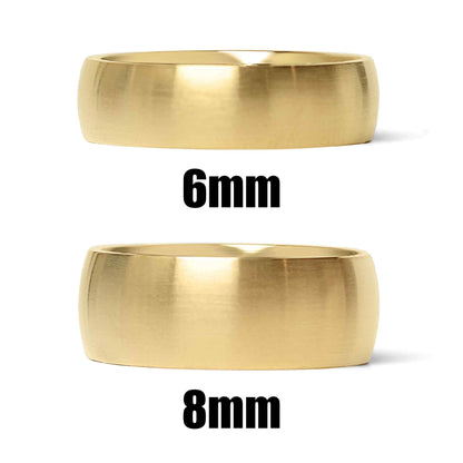 18K Gold PVD Stainless Steel Brushed Matte Blank Ring