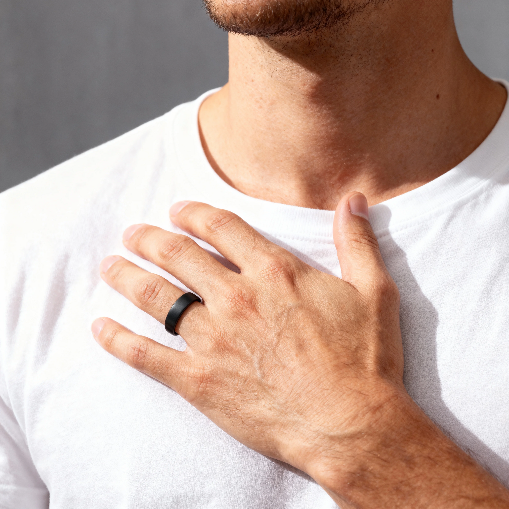 Stainless Steel Matte Black Ring