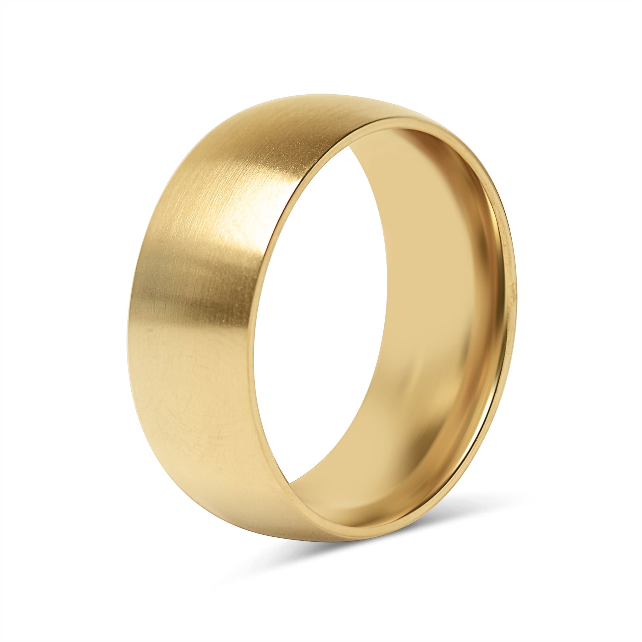 18K Gold PVD Stainless Steel Brushed Matte Blank Ring