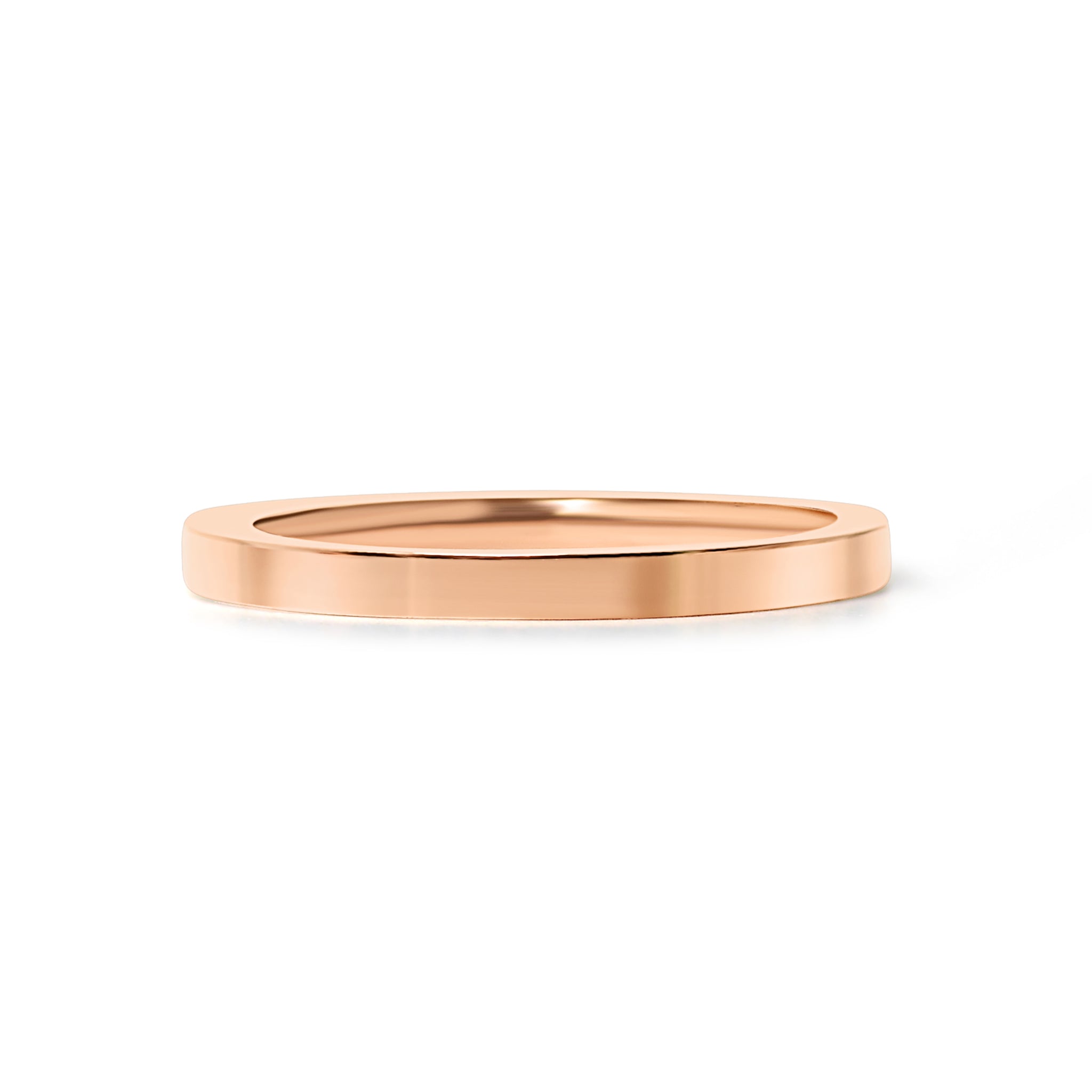 18K Rose Gold PVD Stainless Steel Flat Ring