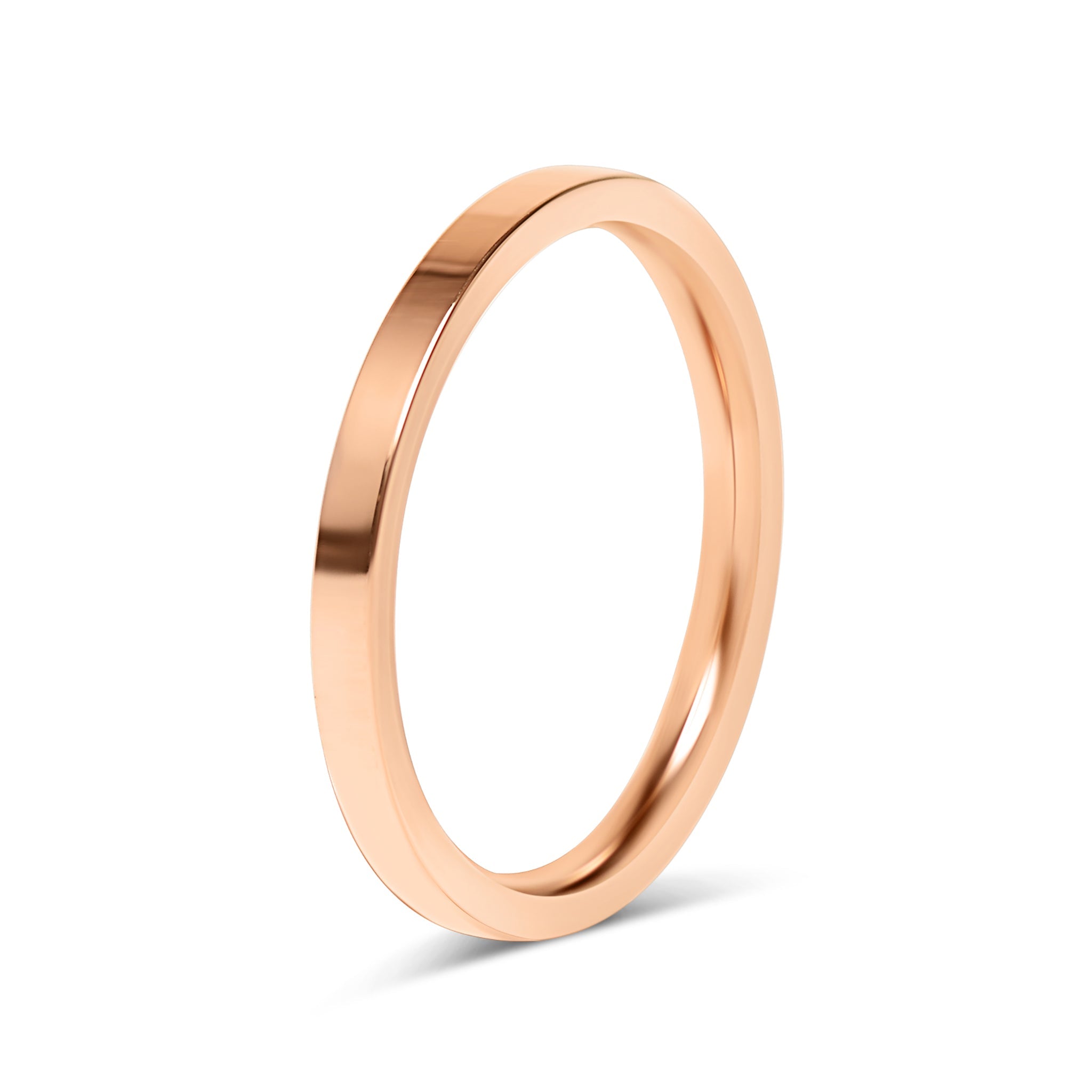 18K Rose Gold PVD Stainless Steel Flat Ring