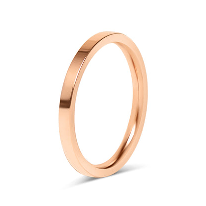 18K Rose Gold PVD Stainless Steel Flat Ring